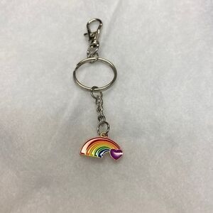 Pride Rainbow  with Heart at the end Pendant Lobster Claw Keychain Purse Pendant
